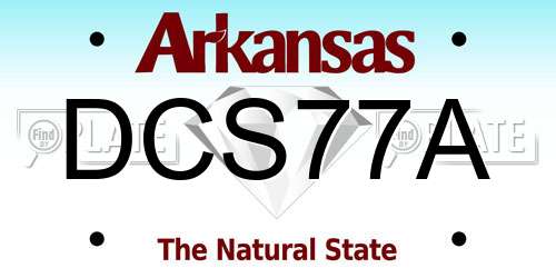 DCS77A Arkansas License Plate