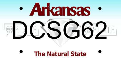 DCSG62 Arkansas License Plate