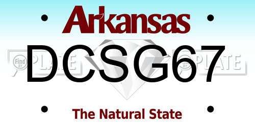 DCSG67 Arkansas License Plate