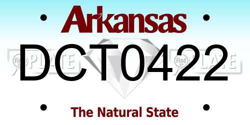 DCT0422 Arkansas License Plate