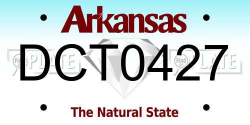 DCT0427 Arkansas License Plate