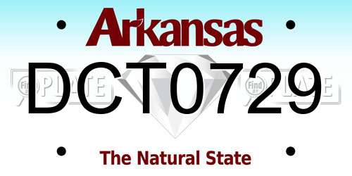 DCT0729 Arkansas License Plate