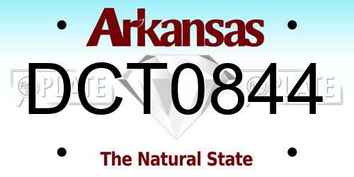 DCT0844 Arkansas License Plate