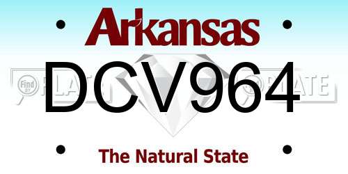 DCV964 Arkansas License Plate