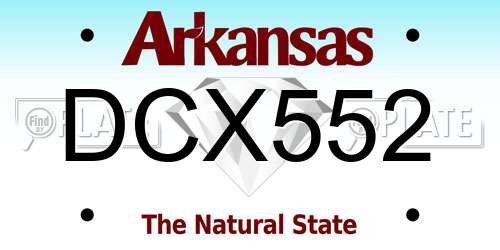 DCX552 Arkansas License Plate