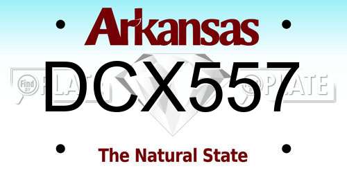 DCX557 Arkansas License Plate