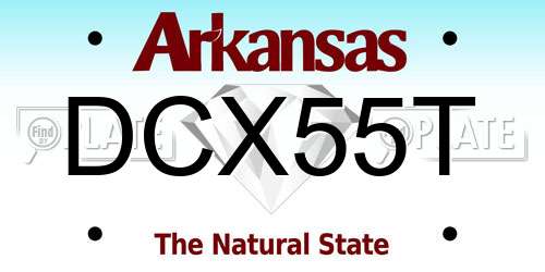 DCX55T Arkansas License Plate