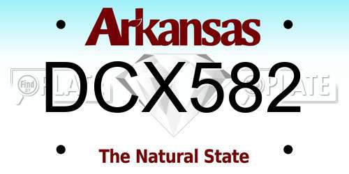 DCX582 Arkansas License Plate