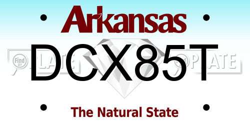 DCX85T Arkansas License Plate