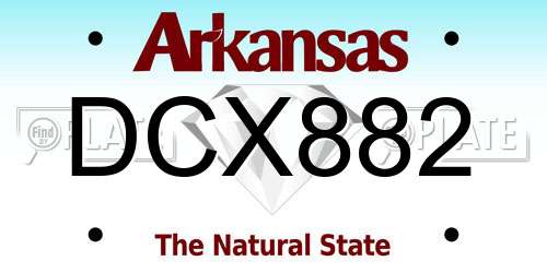 DCX882 Arkansas License Plate