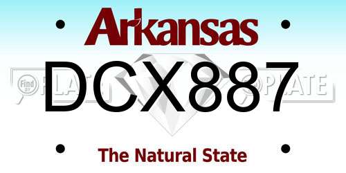 DCX887 Arkansas License Plate