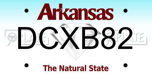 DCXB82 Arkansas License Plate
