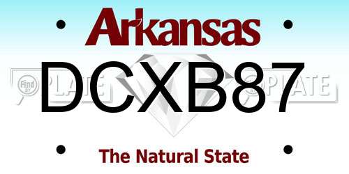 DCXB87 Arkansas License Plate