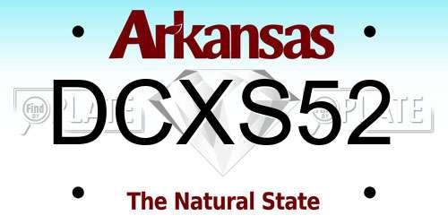 DCXS52 Arkansas License Plate