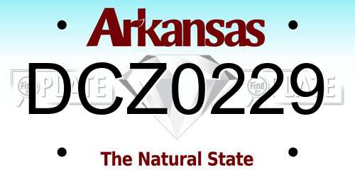 DCZ0229 Arkansas License Plate