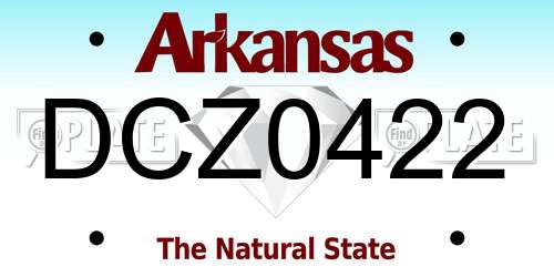 DCZ0422 Arkansas License Plate