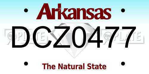 DCZ0477 Arkansas License Plate