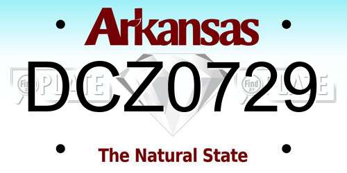 DCZ0729 Arkansas License Plate