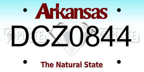 DCZ0844 Arkansas License Plate
