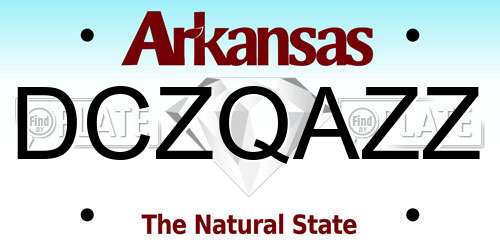DCZQAZZ Arkansas License Plate