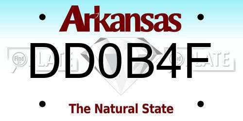 DD0B4F Arkansas License Plate