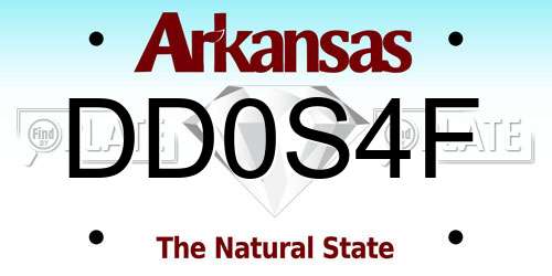 DD0S4F Arkansas License Plate