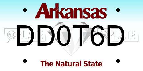 DD0T6D Arkansas License Plate