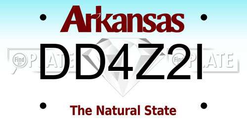 DD4Z2I Arkansas License Plate