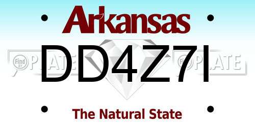 DD4Z7I Arkansas License Plate