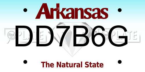 DD7B6G Arkansas License Plate