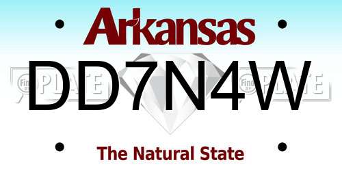 DD7N4W Arkansas License Plate