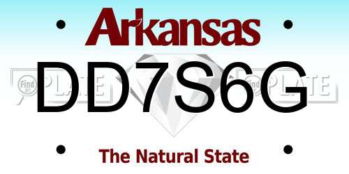 DD7S6G Arkansas License Plate
