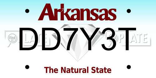 DD7Y3T Arkansas License Plate