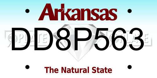 DD8P563 Arkansas License Plate
