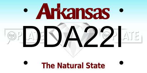 DDA22I Arkansas License Plate