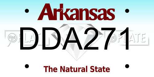 DDA271 Arkansas License Plate