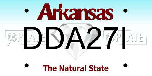 DDA27I Arkansas License Plate