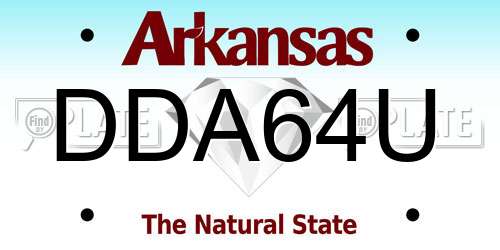 DDA64U Arkansas License Plate