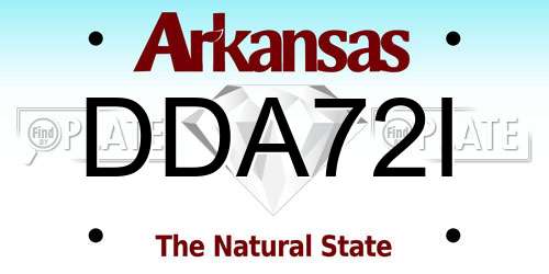 DDA72I Arkansas License Plate