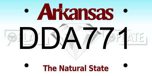 DDA771 Arkansas License Plate