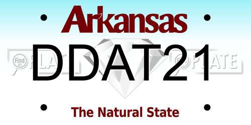 DDAT21 Arkansas License Plate