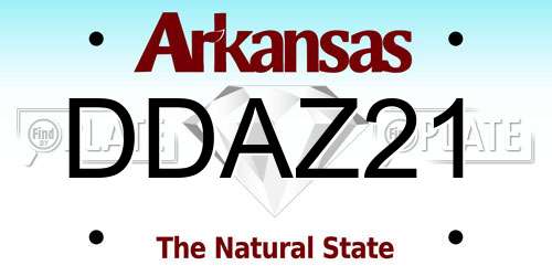 DDAZ21 Arkansas License Plate