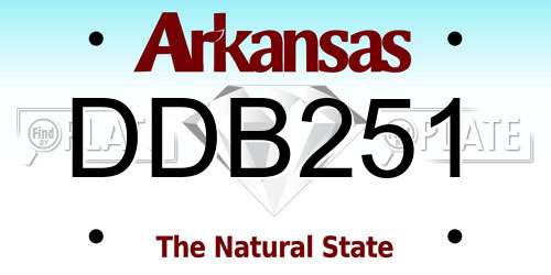 DDB251 Arkansas License Plate