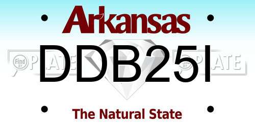 DDB25I Arkansas License Plate