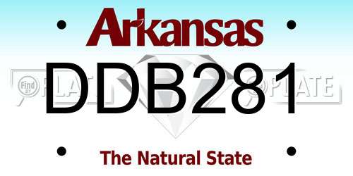 DDB281 Arkansas License Plate