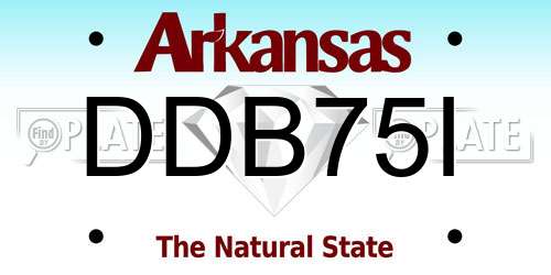DDB75I Arkansas License Plate