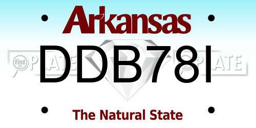 DDB78I Arkansas License Plate