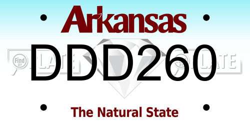 DDD260 Arkansas License Plate