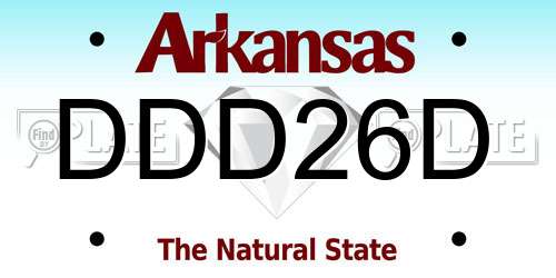 DDD26D Arkansas License Plate