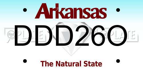 DDD26O Arkansas License Plate